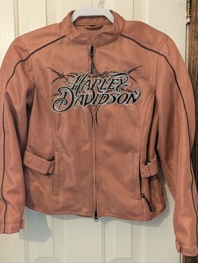 Harley Davidson Women's Motorcycle Jacket Winter Fall Pink Coral Biker Ladies XS